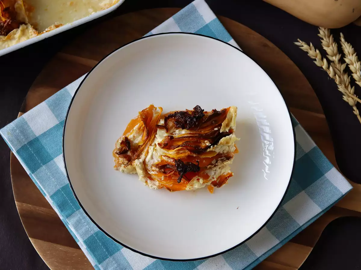 Air Fryer’da Dauphinois usulü balkabağı grateni - fotoğraf 6