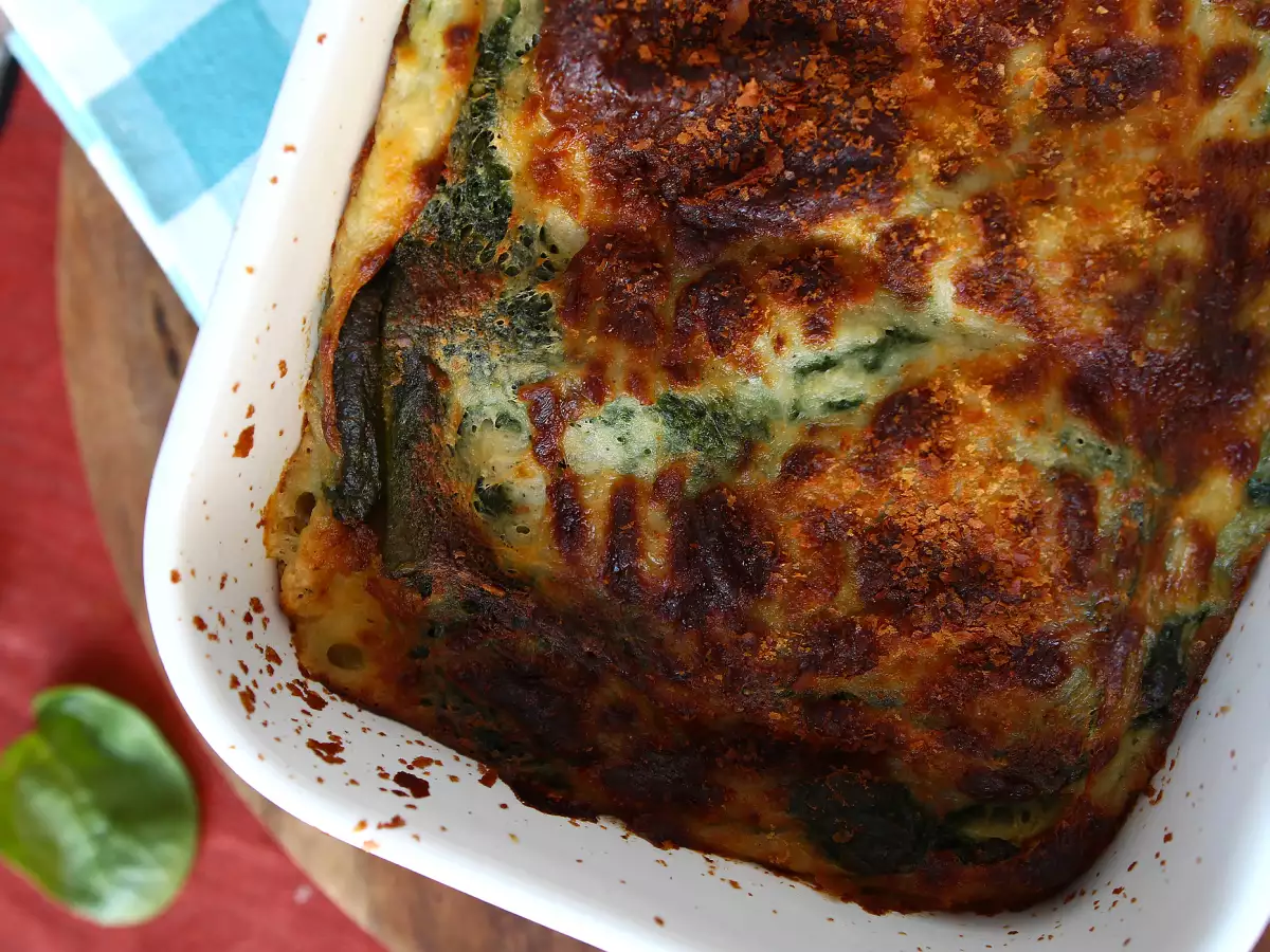 Air Fryer’da Ispanaklı ve Tofulu Vejetaryen Lazanya - fotoğraf 4