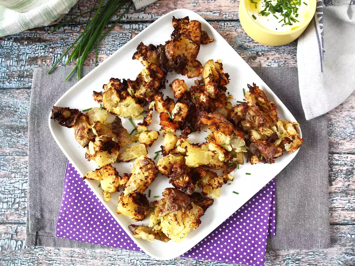Air Fryer ile ezilmiş patates, ultra çıtır garnitür! - fotoğraf 2