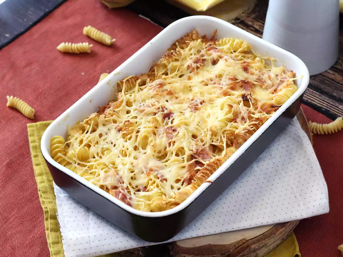 Airfryer'da jambonlu ve peynirli makarna graten - fotoğraf 6