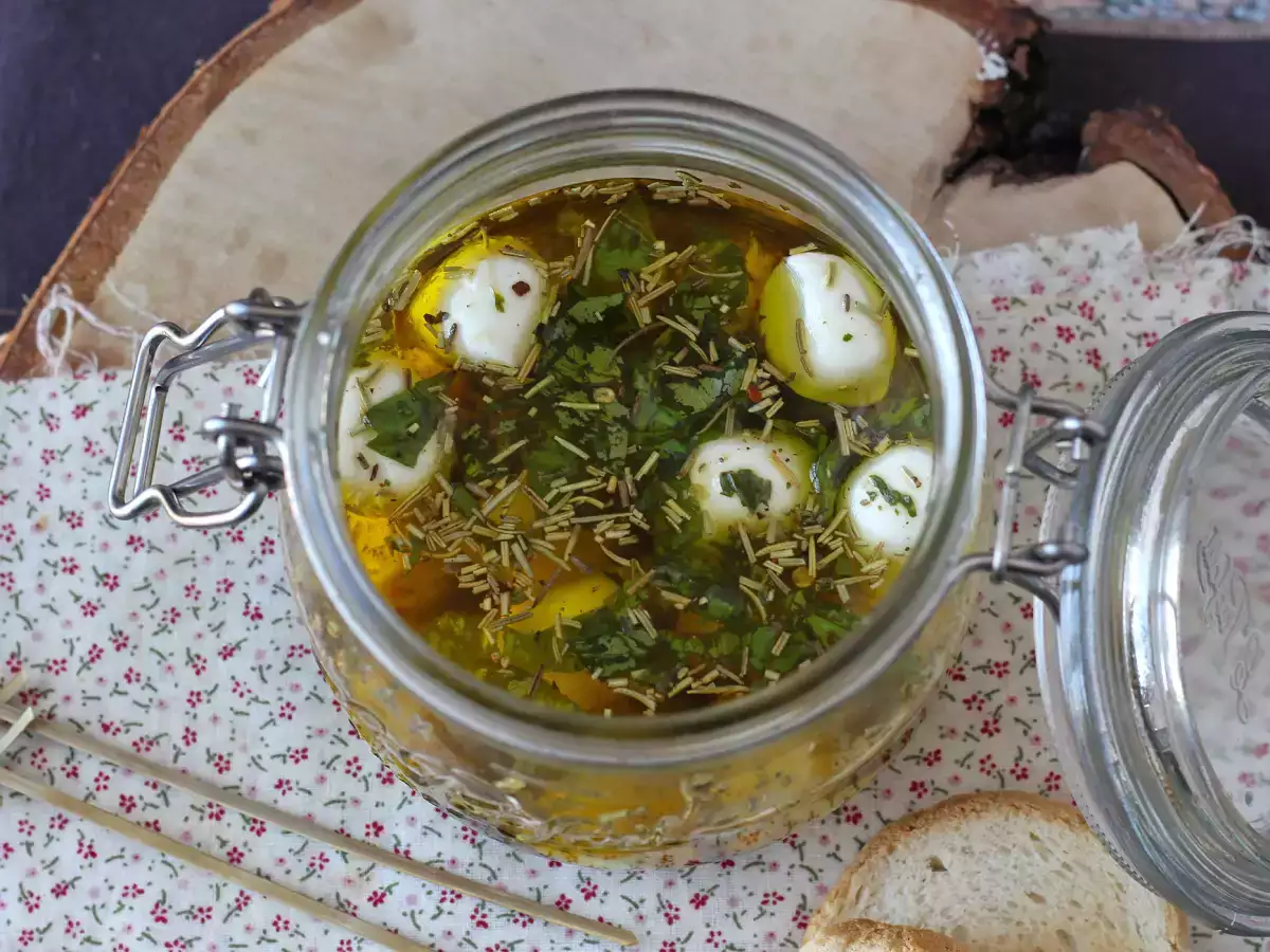 Aperatif veya salata için marine edilmiş mozzarella topları! - fotoğraf 5