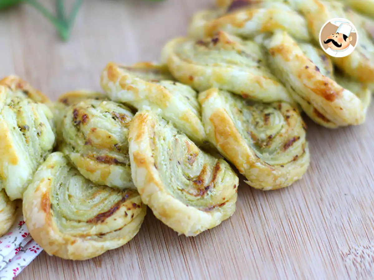 Aperatifler İçin Pestolu Milföy Çelengi - fotoğraf 3