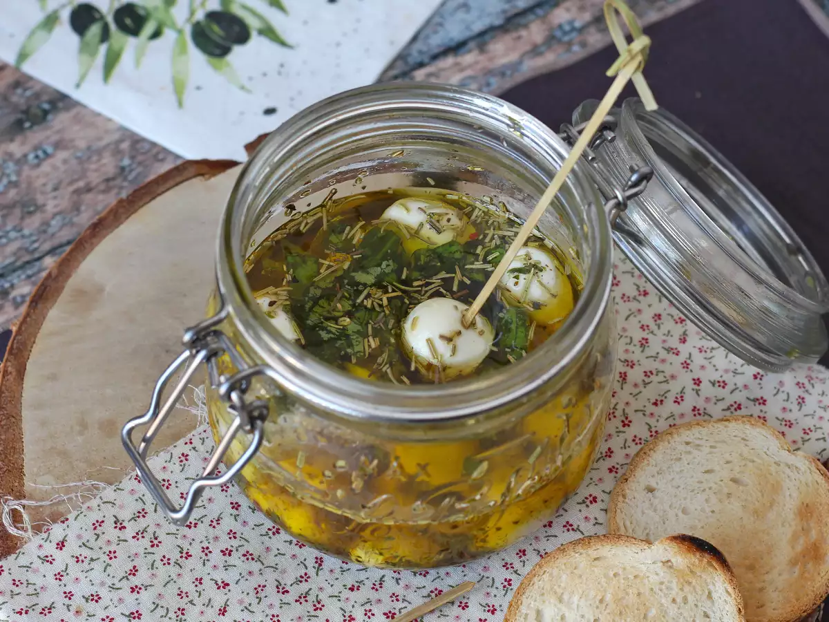 Aperitif veya salatalar için marine edilmiş mozzarella topları! - fotoğraf 3