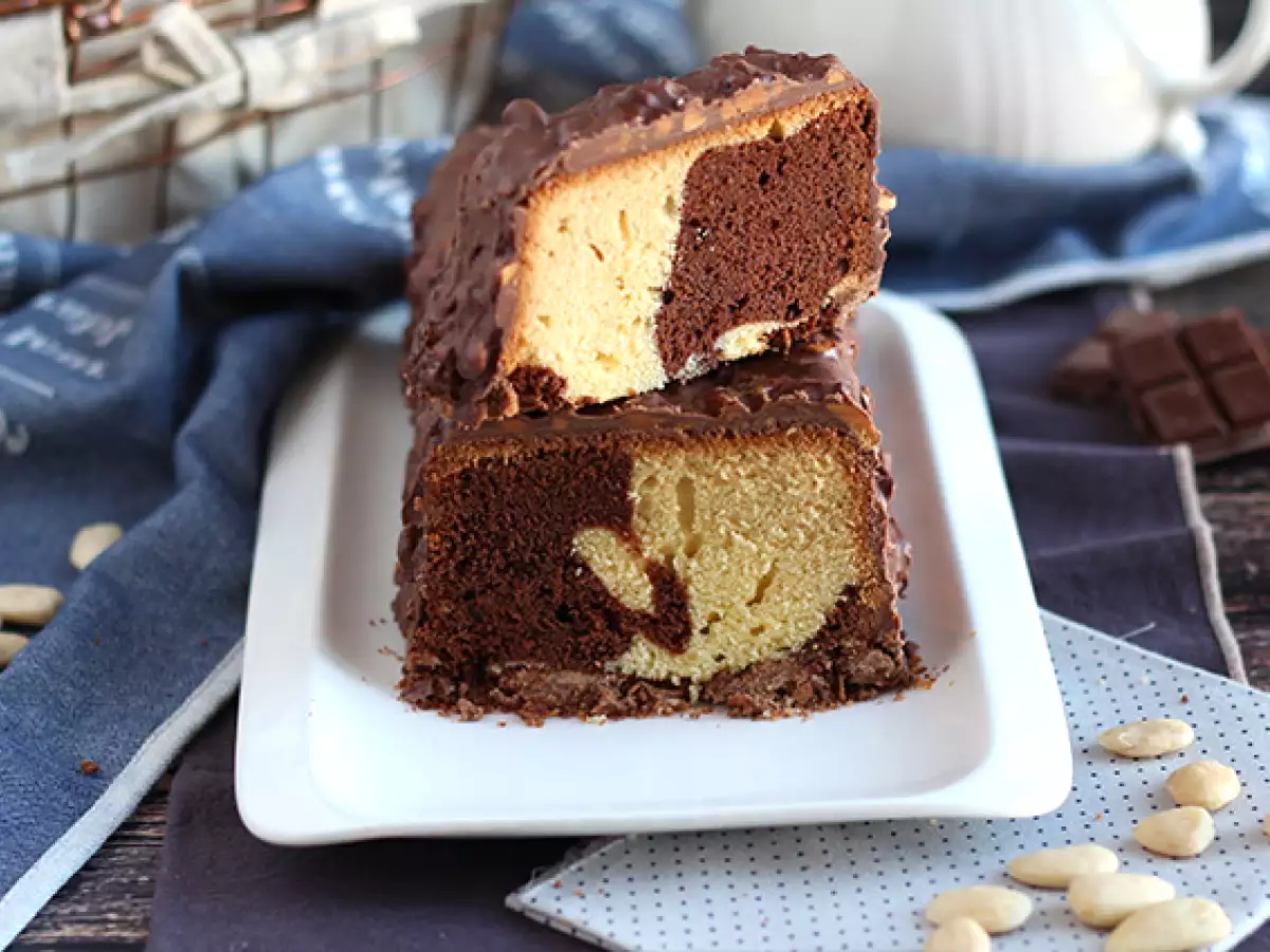 Badem sırlı mermer pandispanya - fotoğraf 3