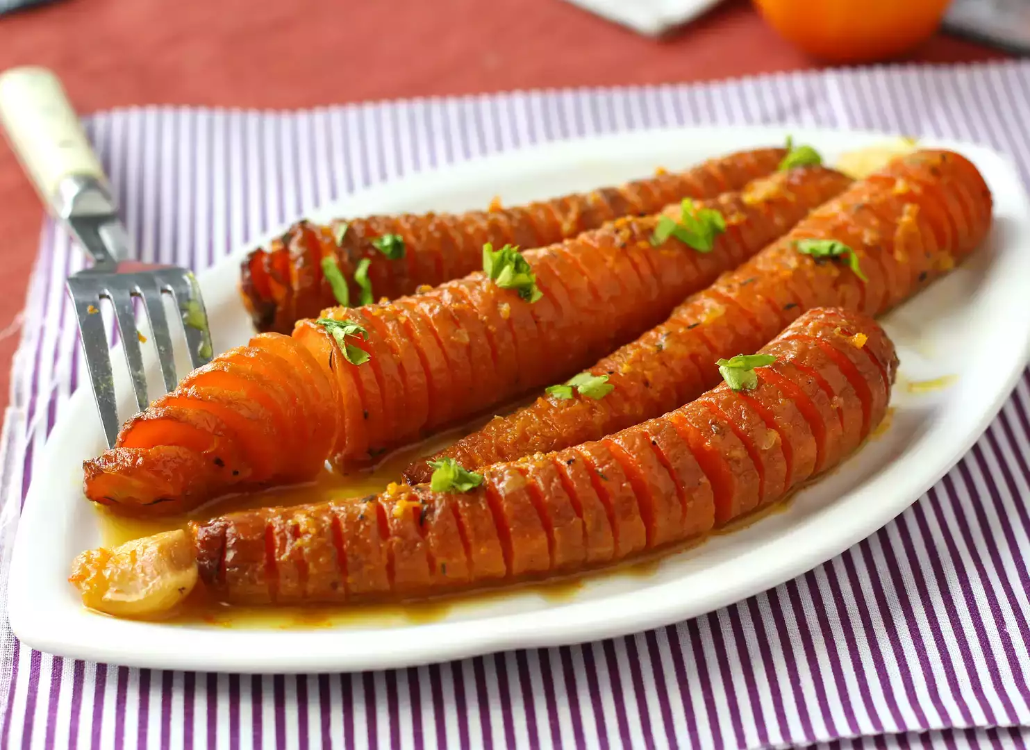 Bal ve clementine soslu havuç