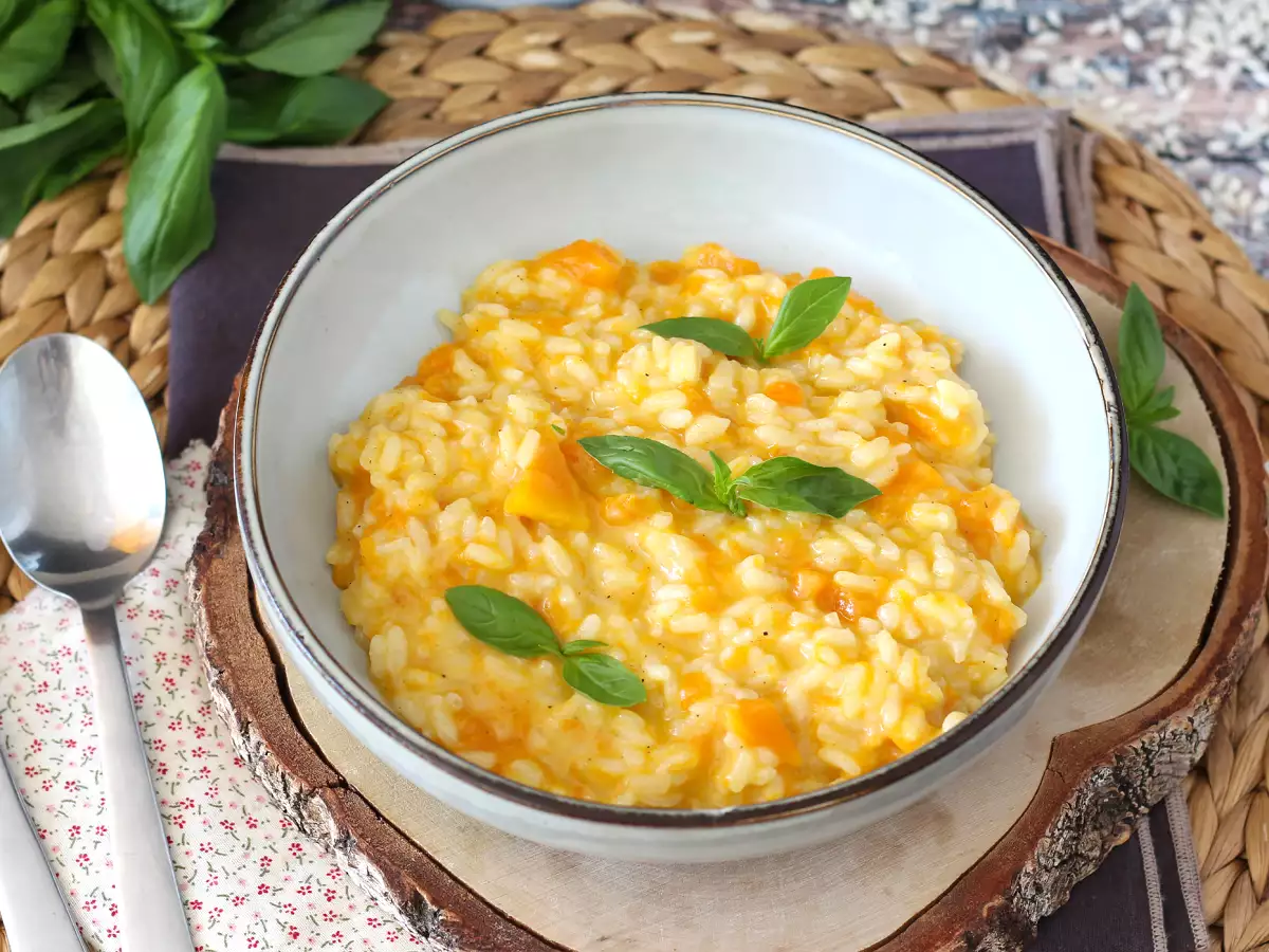 Balkabaklı risotto, sonbahar için narin ve mükemmel bir ilk yemek - fotoğraf 5