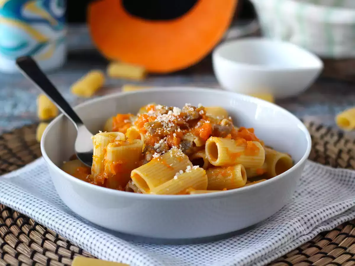 Balkabaklı ve sosisli makarna - fotoğraf 3