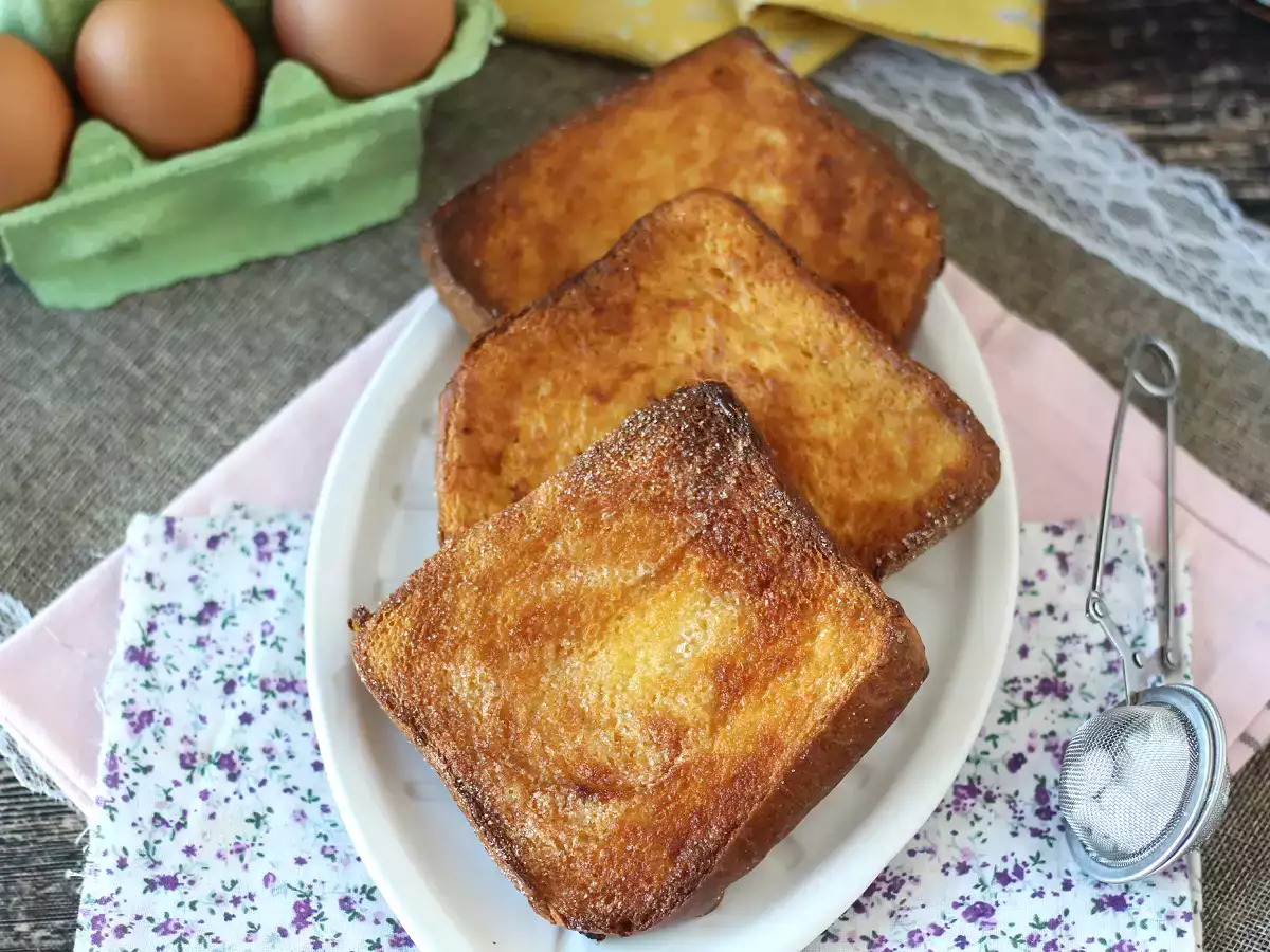 Brioche ekmeği ile fritözde Torrijas, karmaşık olmayan bir gelenek - fotoğraf 6