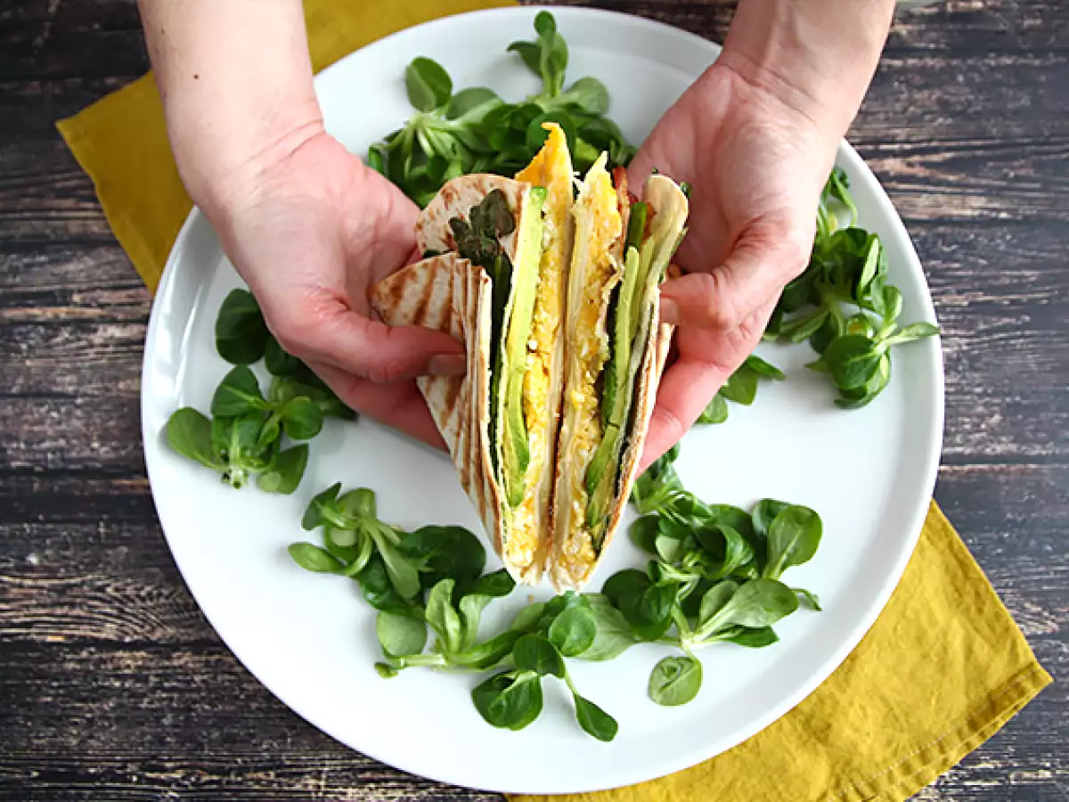 Brunch tarzı kızarmış dürüm - Tortilla Wrap Hack - fotoğraf 3