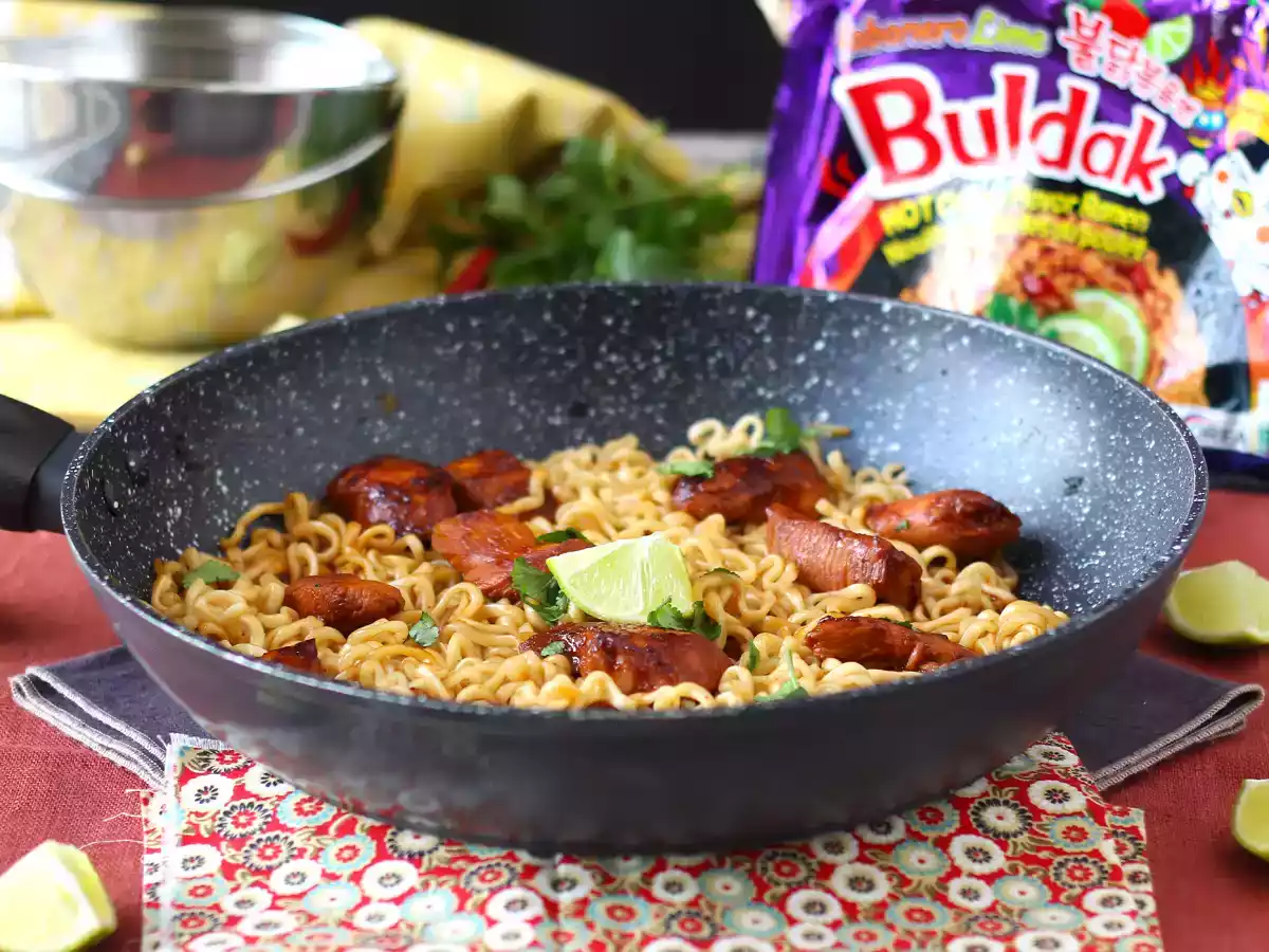 Buldak habanero lime noodle nasıl pişirilir, marine edilmiş tavuklu tarif! - fotoğraf 2
