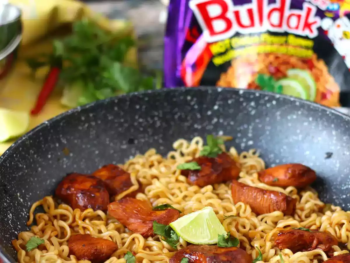 Buldak habanero lime noodle nasıl pişirilir, marine edilmiş tavuklu tarif! - fotoğraf 4