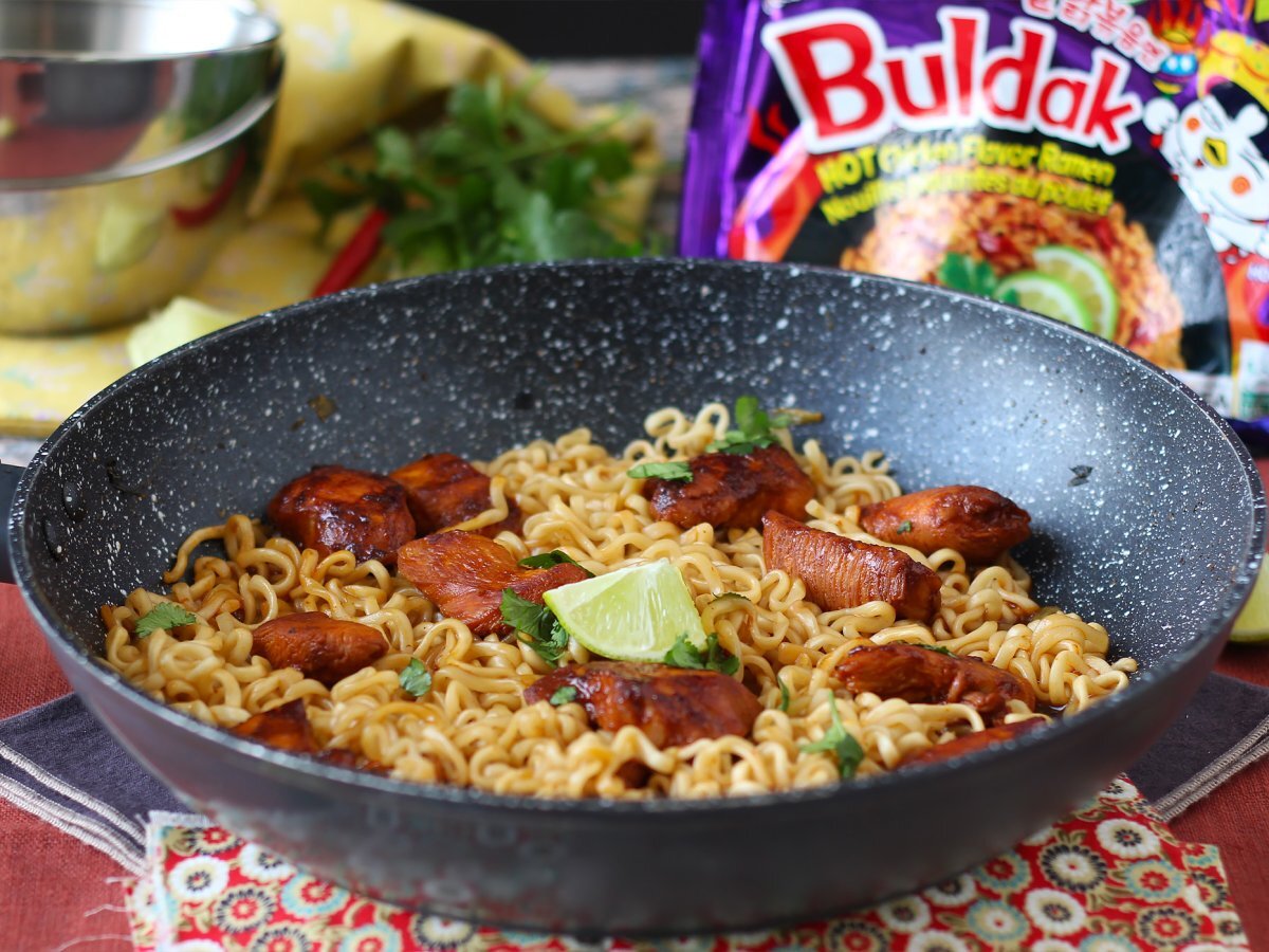 Buldak habanero lime noodle nasıl pişirilir, marine edilmiş tavuklu tarif! - fotoğraf 5