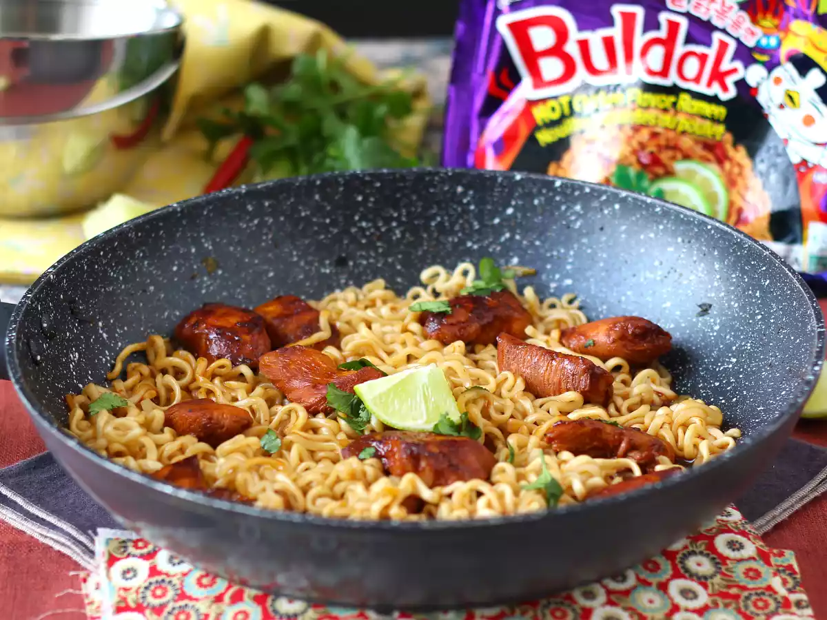 Buldak habanero lime noodle nasıl pişirilir, marine edilmiş tavuklu tarif! - fotoğraf 5