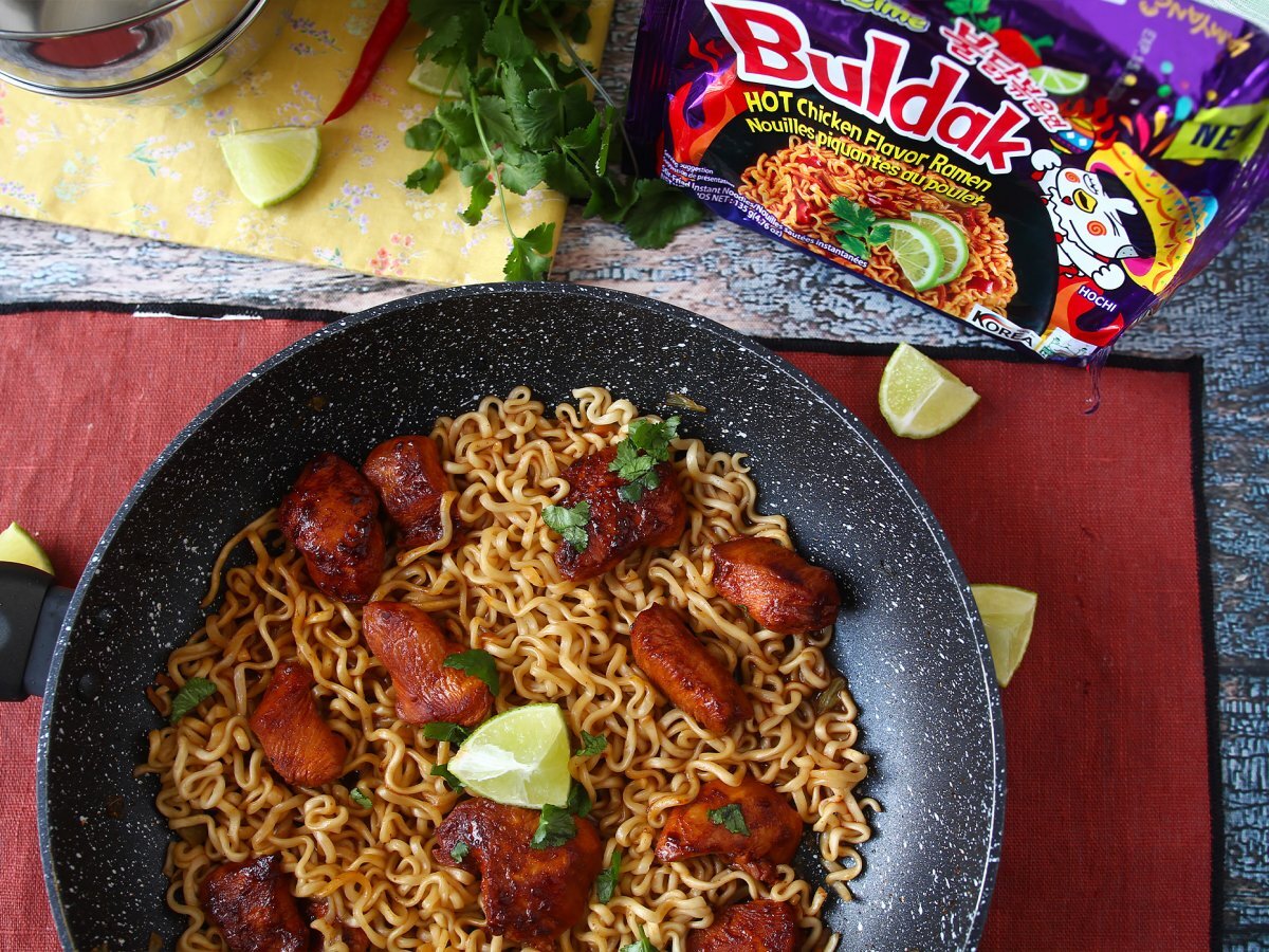 Buldak habanero lime noodle nasıl pişirilir, marine edilmiş tavuklu tarif! - fotoğraf 6