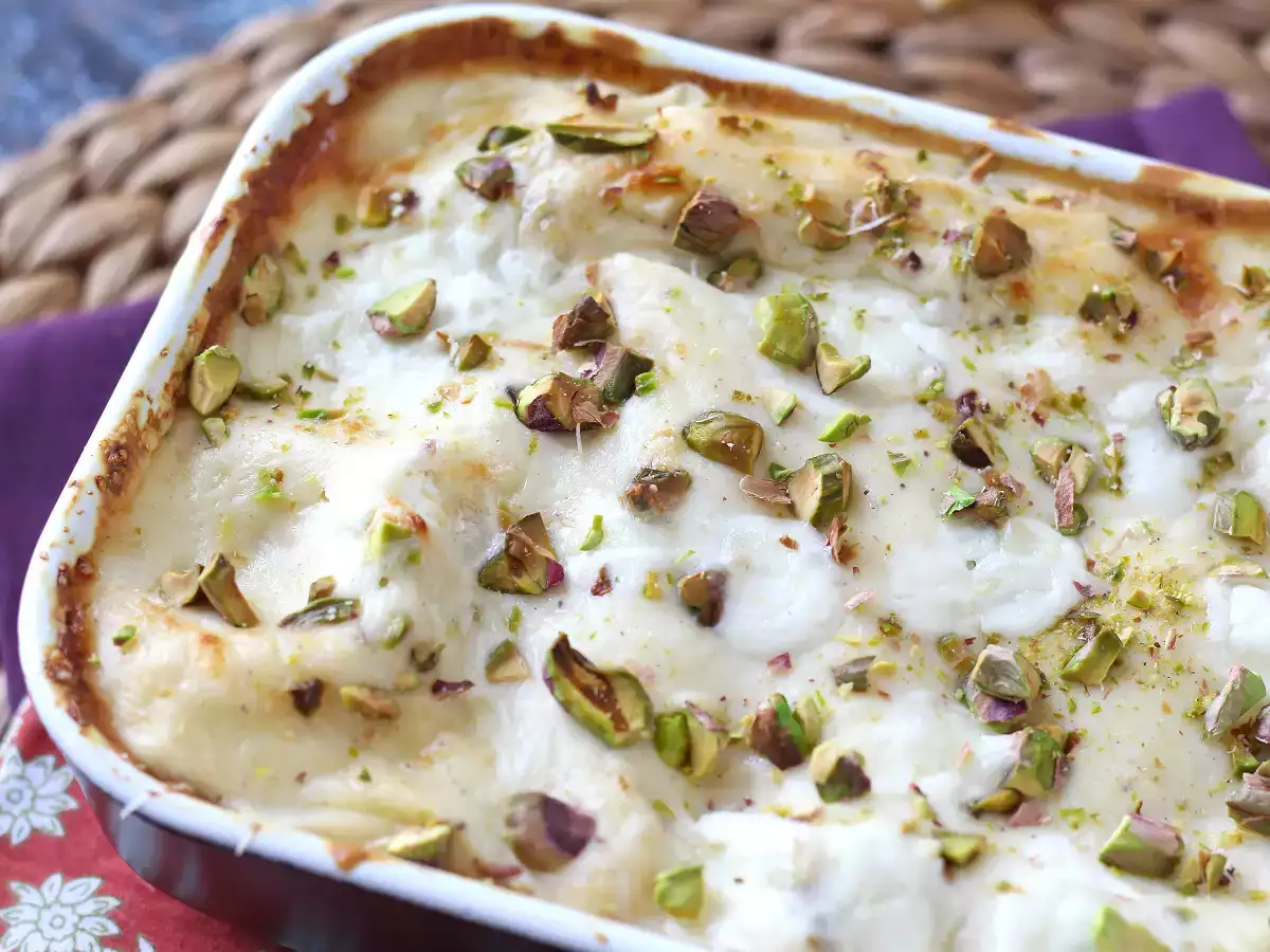 Burrata ve kremalı, çıtır antep fıstıklı somon lazanya - fotoğraf 2