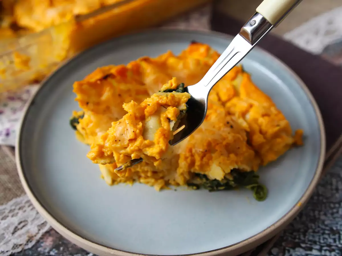Butternut kabağı, ıspanak ve ricotta peynirli lazanya - fotoğraf 5