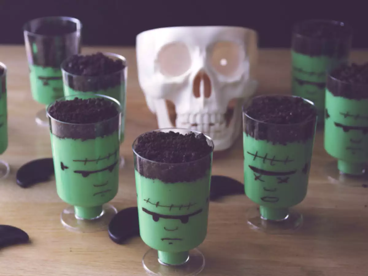 Cadılar Bayramı için Frankenstein tatlısı - fotoğraf 4