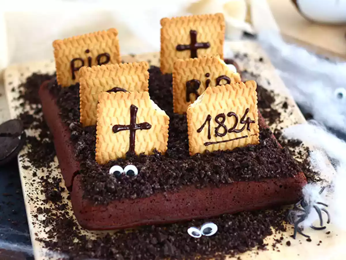 Cadılar Bayramı için mezarlık brownie'si - fotoğraf 2