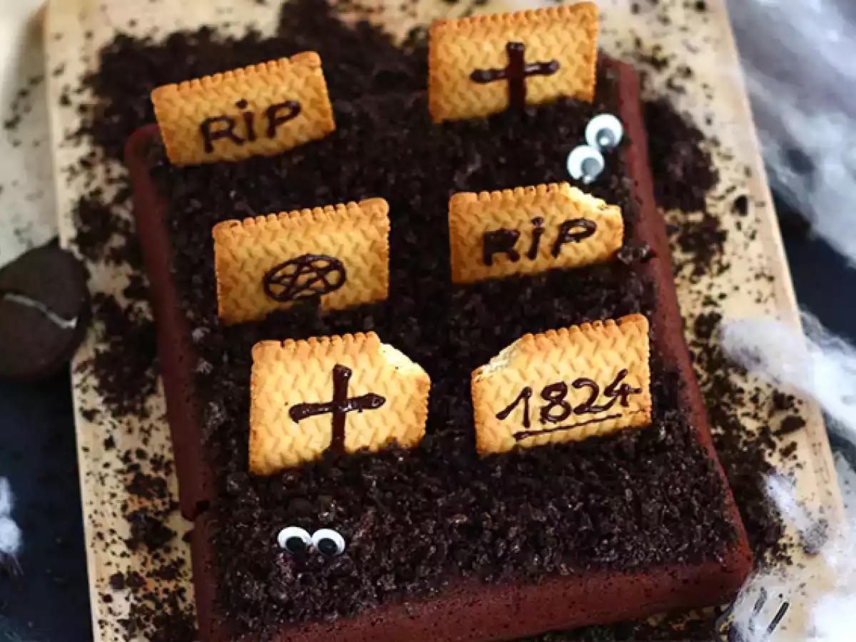 Cadılar Bayramı için mezarlık brownie'si - fotoğraf 3
