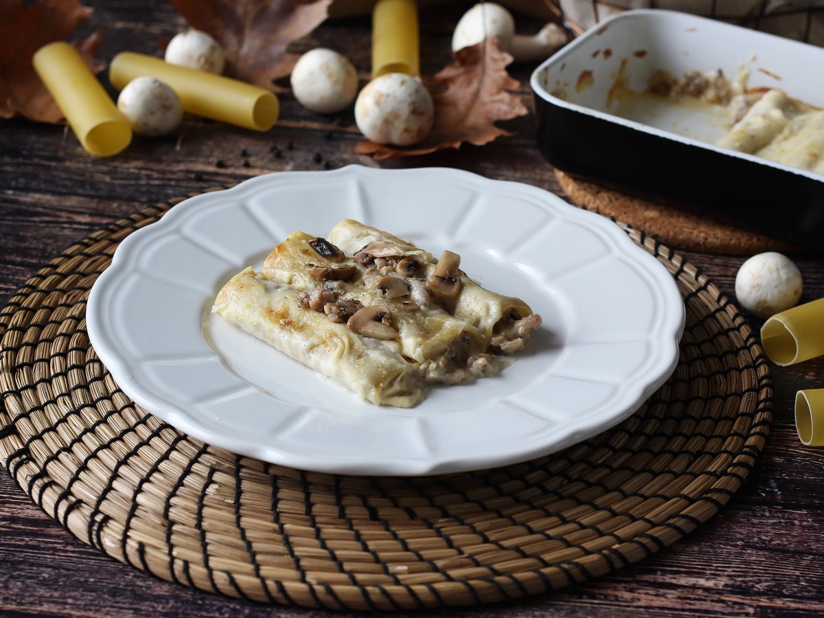 Cannelloni mantarı ve sosis - fotoğraf 3