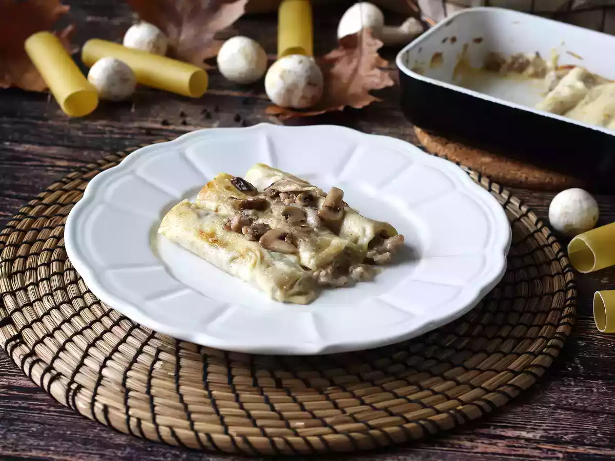 Cannelloni mantarı ve sosis - fotoğraf 3