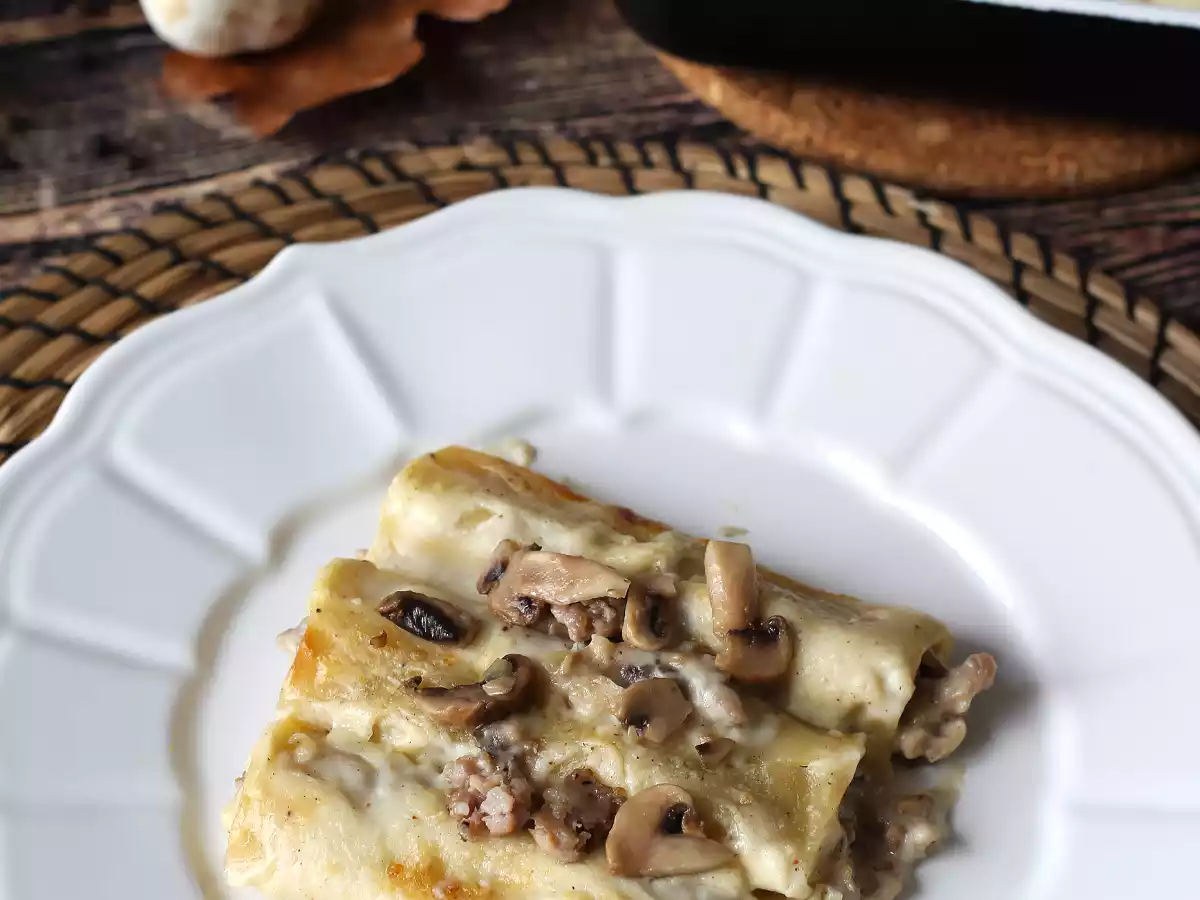 Cannelloni mantarı ve sosis - fotoğraf 4