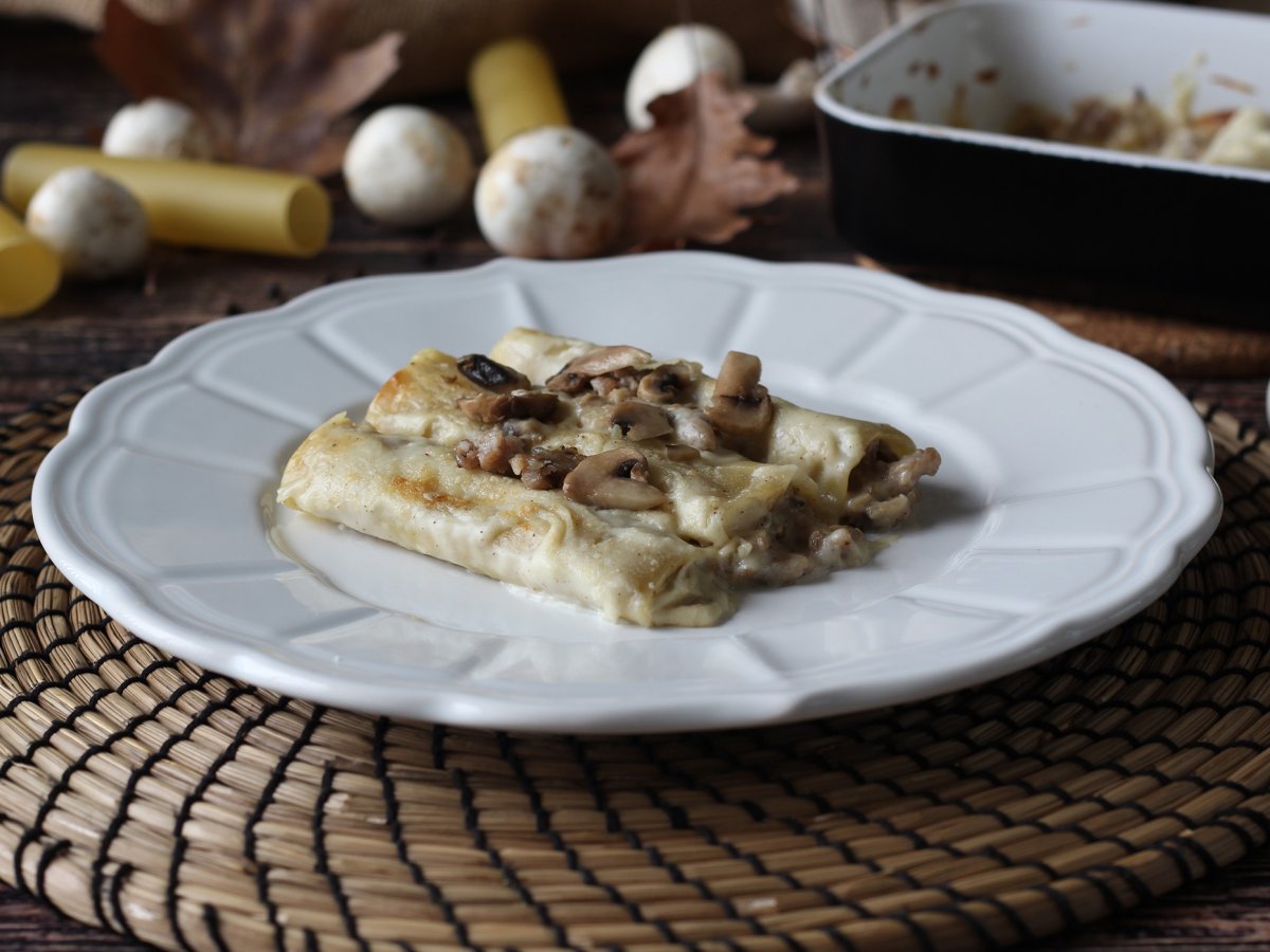 Cannelloni mantarı ve sosis - fotoğraf 5