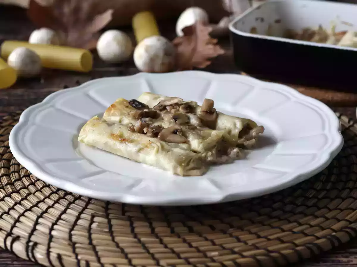 Cannelloni mantarı ve sosis - fotoğraf 5