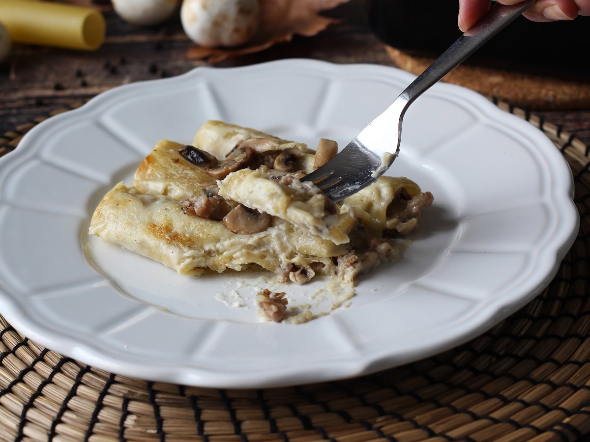 Cannelloni mantarı ve sosis - fotoğraf 7