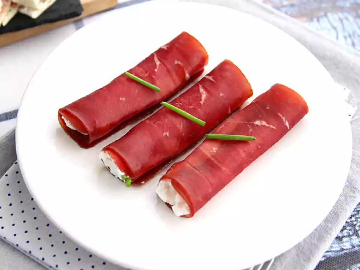 Chavroux ile Bündnerfleisch ruloları