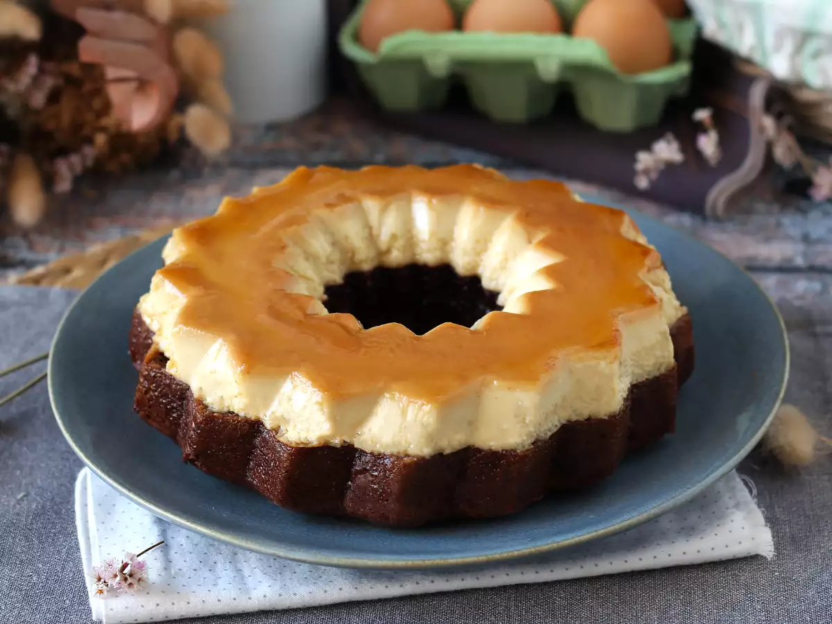 Choco flan, nemli çikolatalı kek ve vanilyalı karamelli flan'ın mükemmel birleşimi - fotoğraf 2