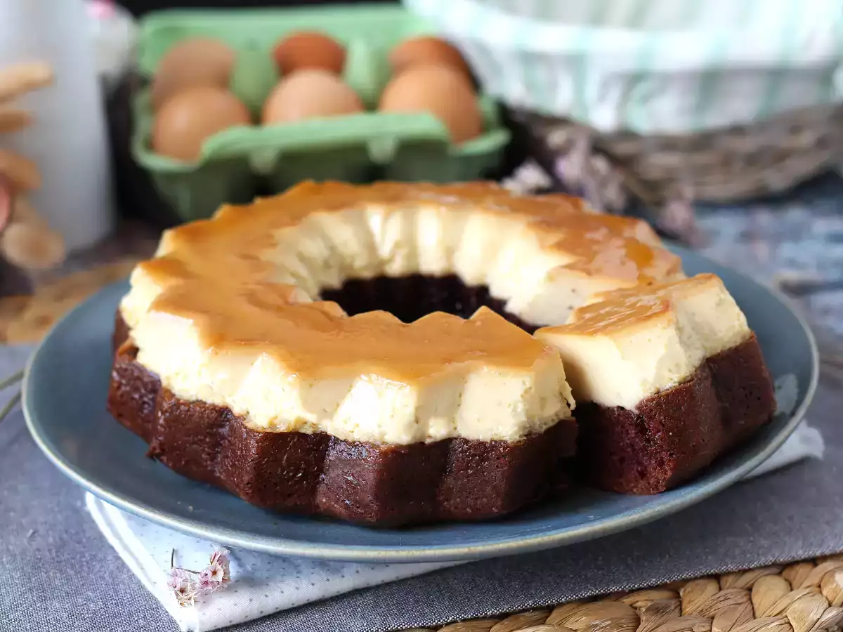 Choco flan, nemli çikolatalı kek ve vanilyalı karamelli flan'ın mükemmel birleşimi - fotoğraf 7