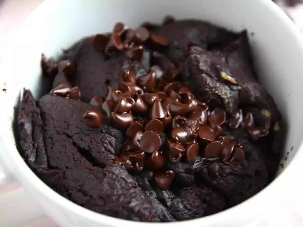 Çikolata ve fıstık ezmeli kupa keki mikrodalgada 1 dakikada. - fotoğraf 7