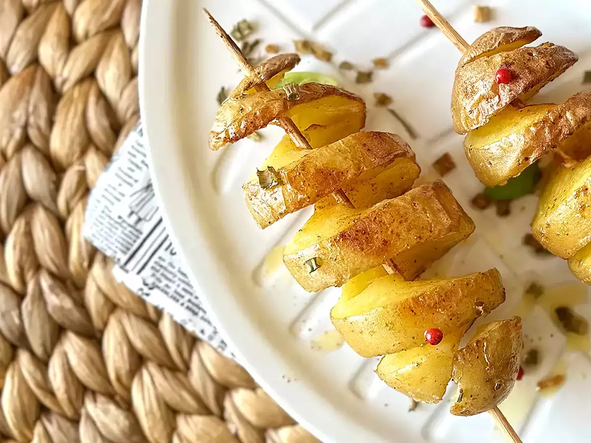 Çubukta spiral patates, makine kullanmadan kusursuz teknik - fotoğraf 4