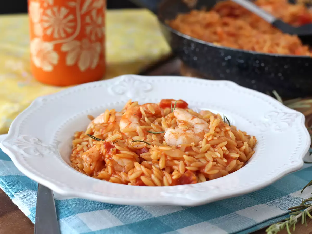 Domatesli ve Karidesli Orzo Makarna: Risotto Usulü - fotoğraf 2