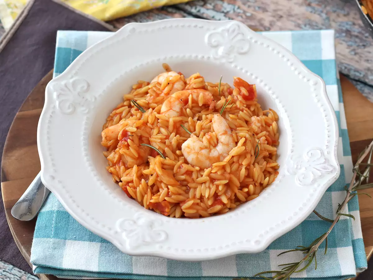 Domatesli ve Karidesli Orzo Makarna: Risotto Usulü - fotoğraf 3