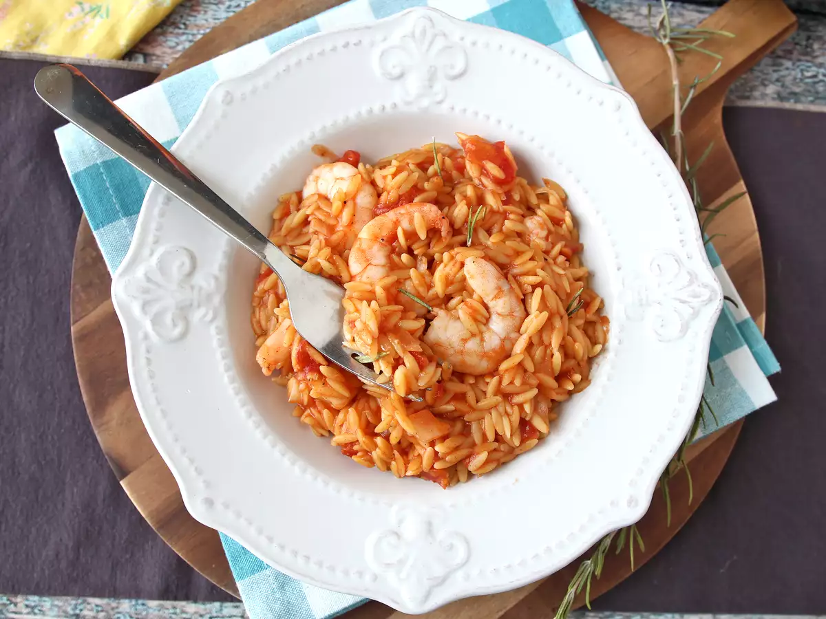 Domatesli ve Karidesli Orzo Makarna: Risotto Usulü - fotoğraf 6