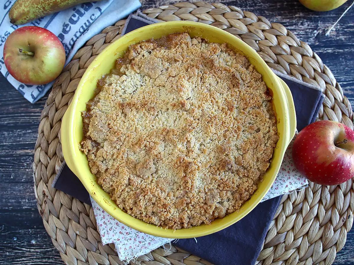 Ekstra gevrek ve eriyen elma-armut crumble - fotoğraf 2