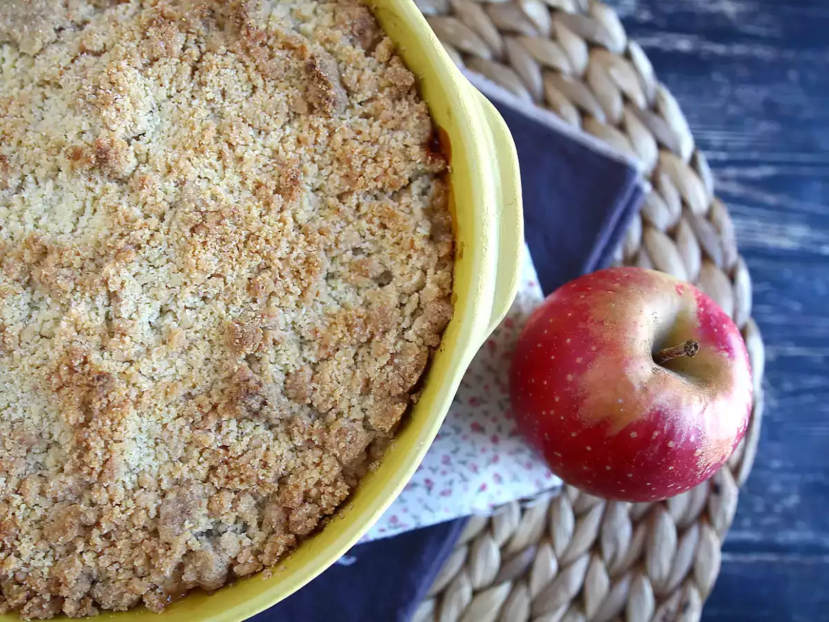 Ekstra gevrek ve eriyen elma-armut crumble - fotoğraf 4