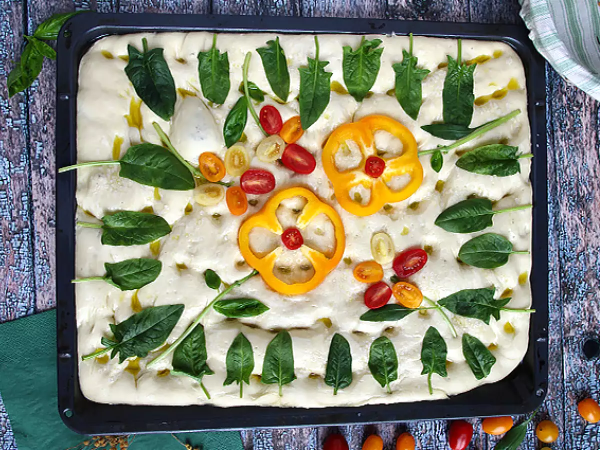 Focaccia çiçekleri - focaccia sanatı - fotoğraf 2
