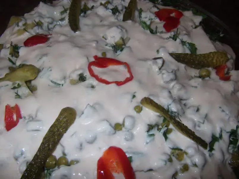 Garnitürlü kat kat patetes salatası, fotoğraf 1