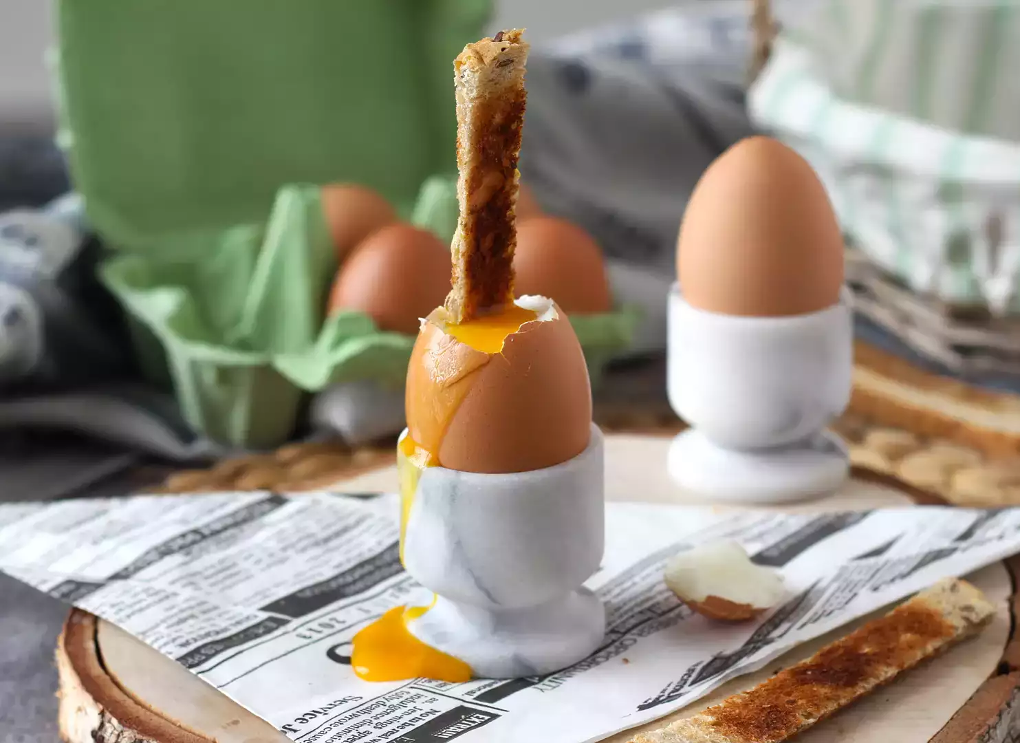Hava fritözünde yumuşak haşlanmış yumurta