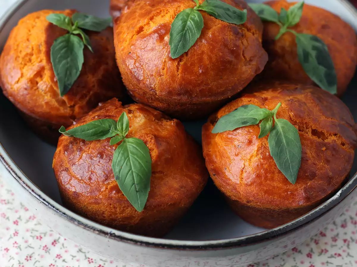 İçi Eriyen Mozzarella Dolgulu Domatesli Muffinler - fotoğraf 8