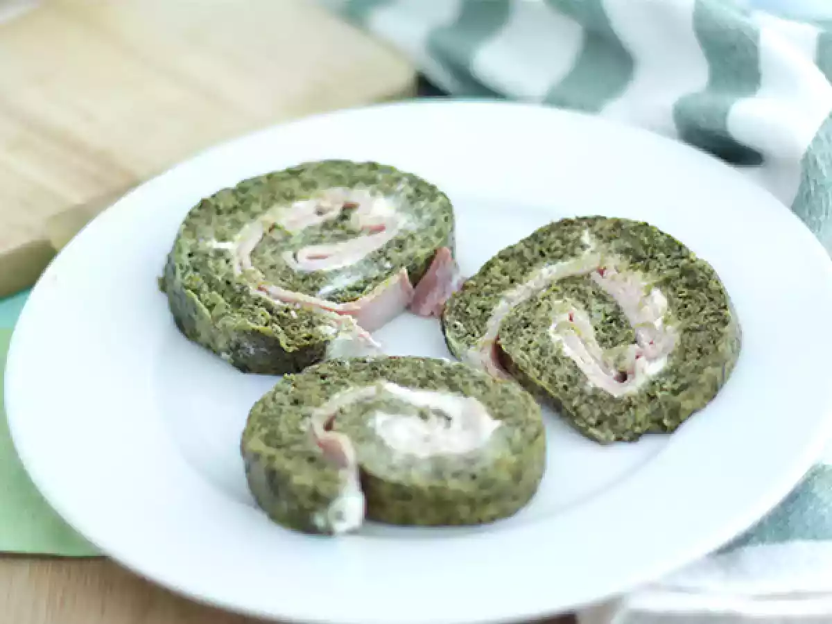 Ispanak, jambon ve fromage frais ruloları