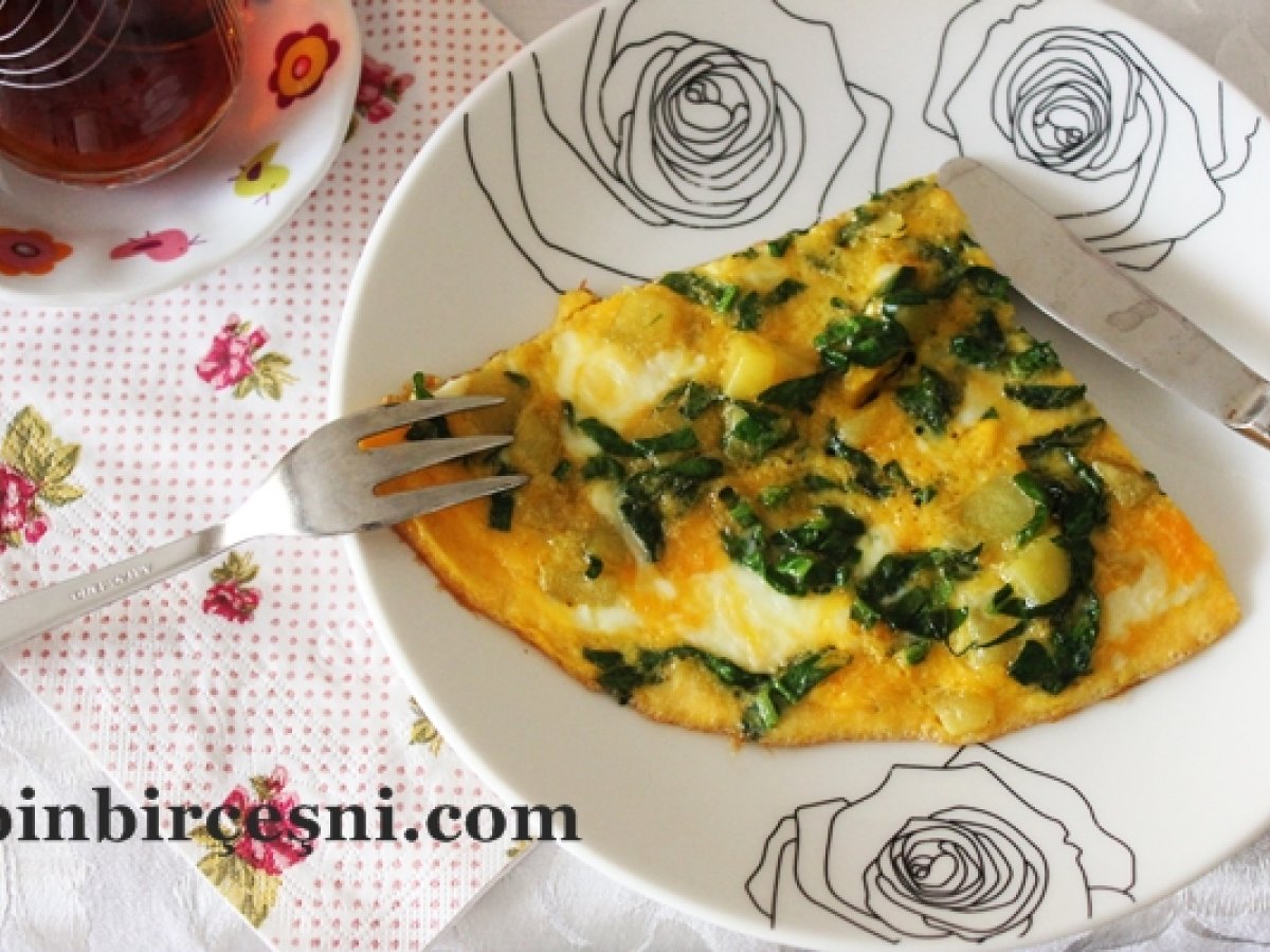 Ispanak ve patatesli Frittata