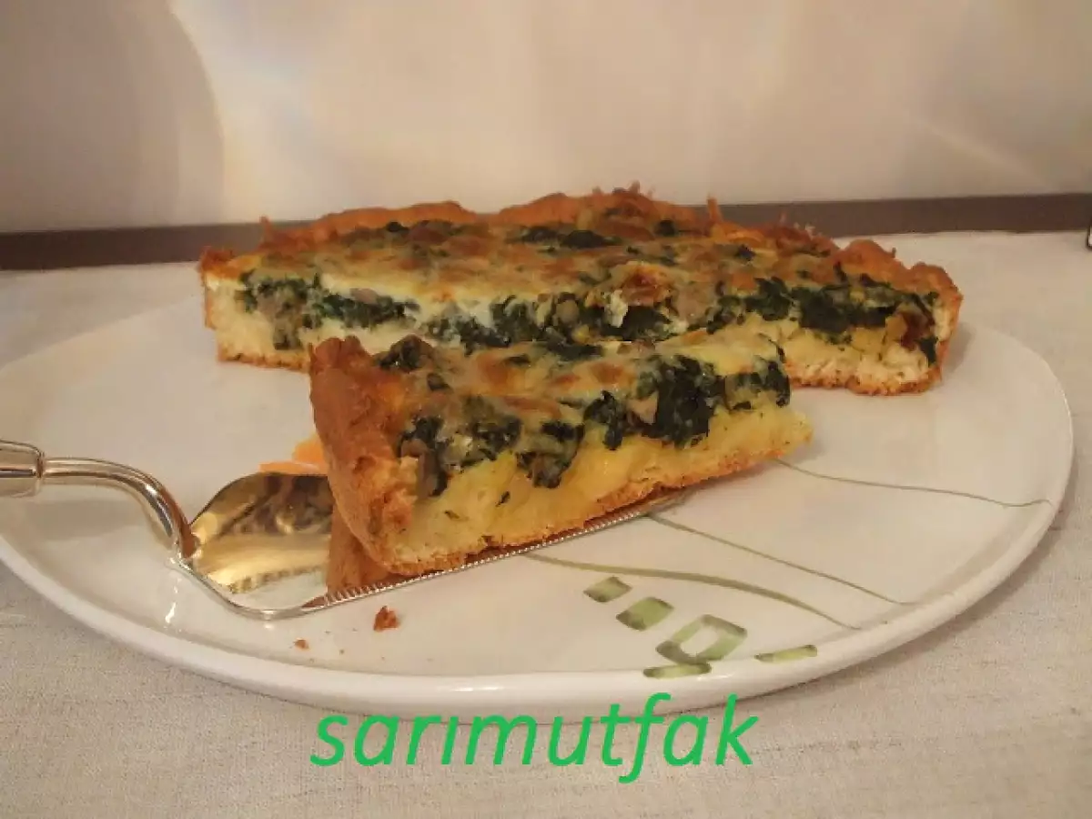 Ispanaklı - mantarlı kiş - fotoğraf 2