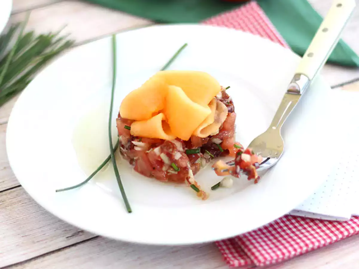 Jambon, kavun ve domates tartarı - fotoğraf 3
