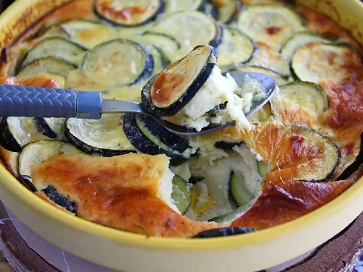 Kabaklı ve keçi peynirli tuzlu clafoutis - fotoğraf 4
