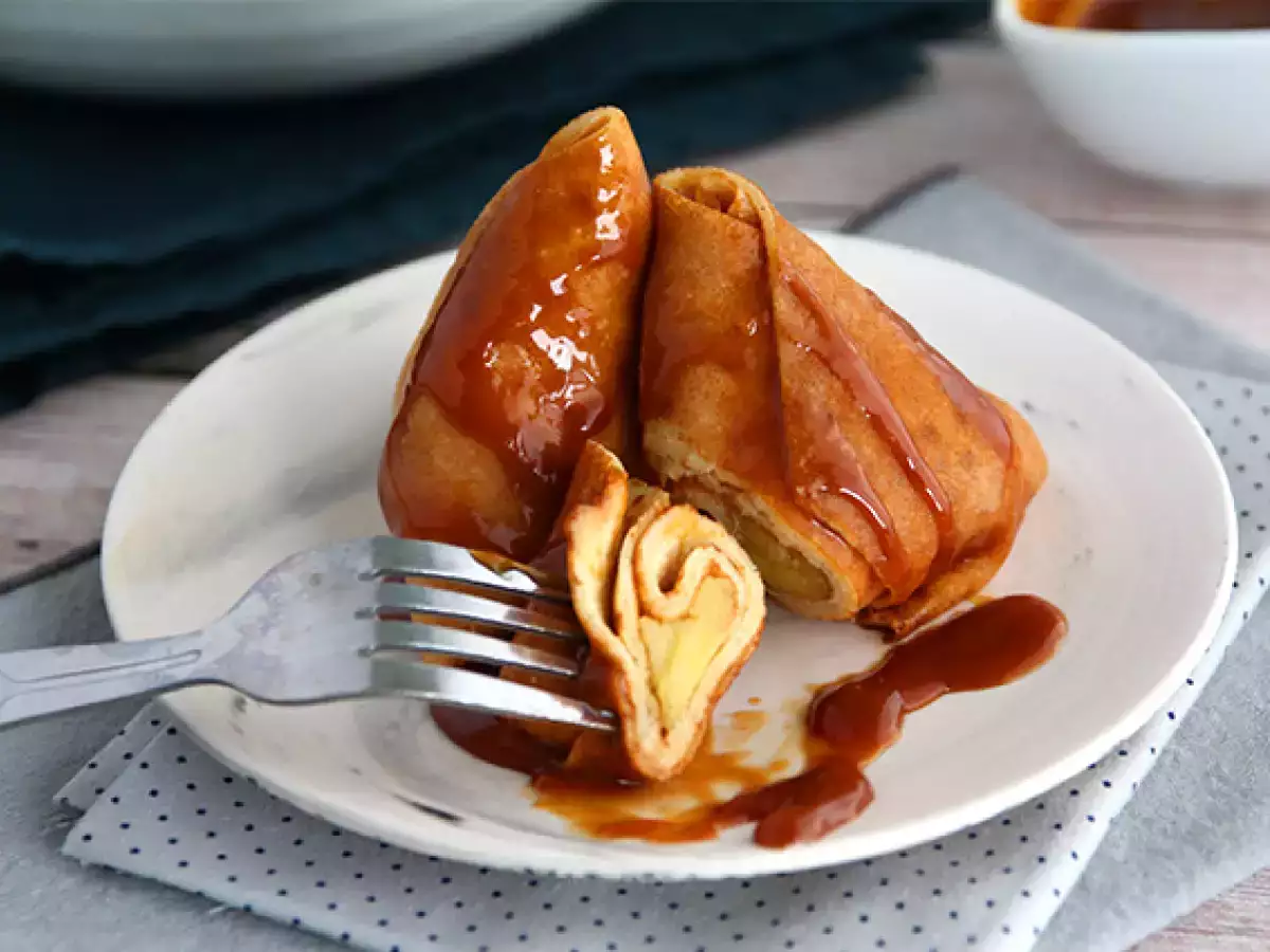 Karamelize Elmalı Pancake Samoussas - fotoğraf 3