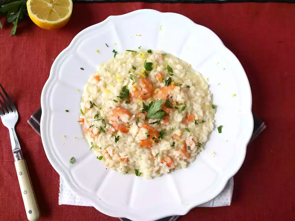 Karides ve limonlu risotto, zarif ve kolay bir ilk yemek - fotoğraf 3